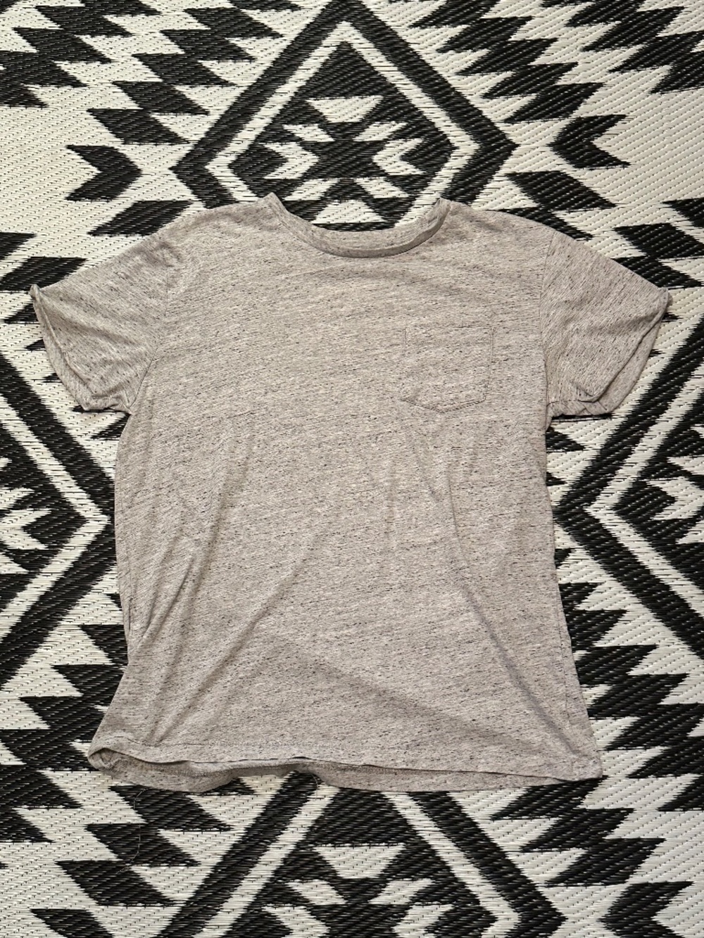 Vintage Heathered Grey Single Stitch Pocket T-Shirt